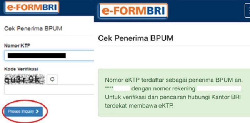 Situs eform.bri.co.id untuk cek penerima BPUM atau BLT UMKM 2022.