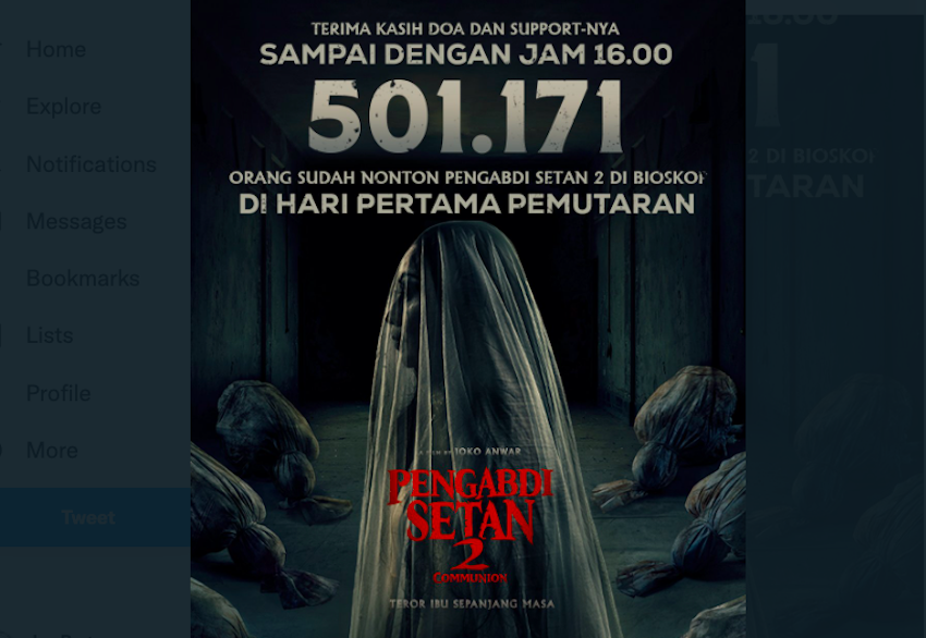 Film Pengabdi Setan 2 Tembus 501 171 Penonton Pada Setengah Hari Tayang