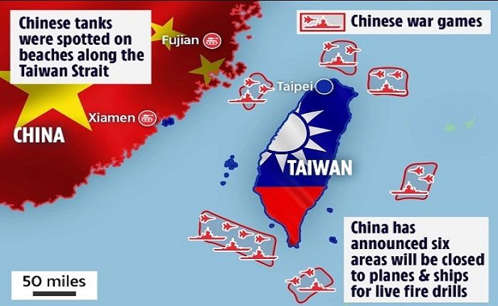 Peta konflik yang terjadi di China dan Taiwan.*
