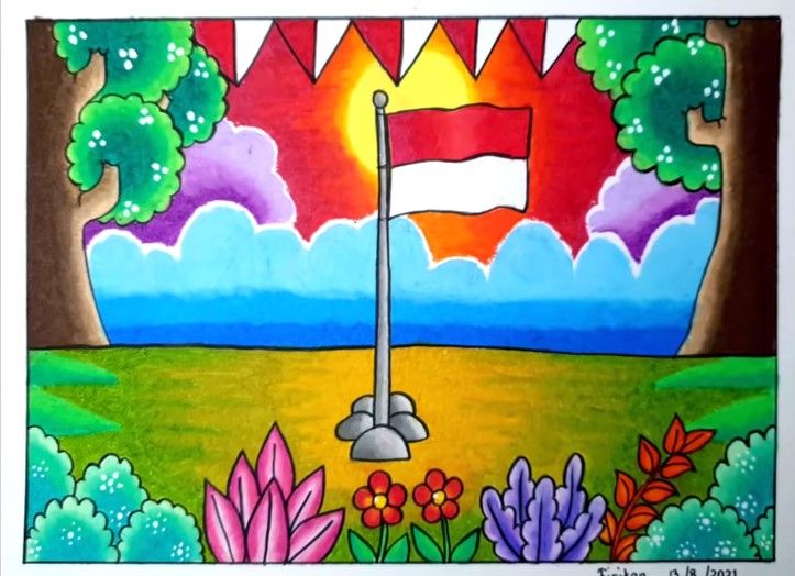 Contoh gambar tema Hari Kemerdekaan Indonesia 1. Tangkap Layar Youtube.com. Fifitan