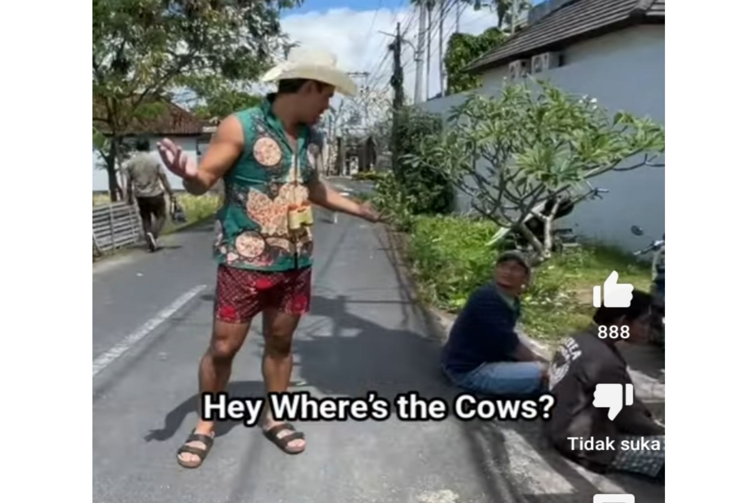 Youtuber Australia Damian Hoo saat mencari sapi yang katanya dibiarkan liar di jalan raya