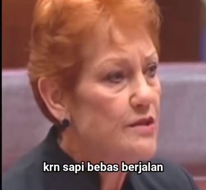 Senator Australia Pauline Hanson yang berbicara banyak kotoran sapi di Bali.