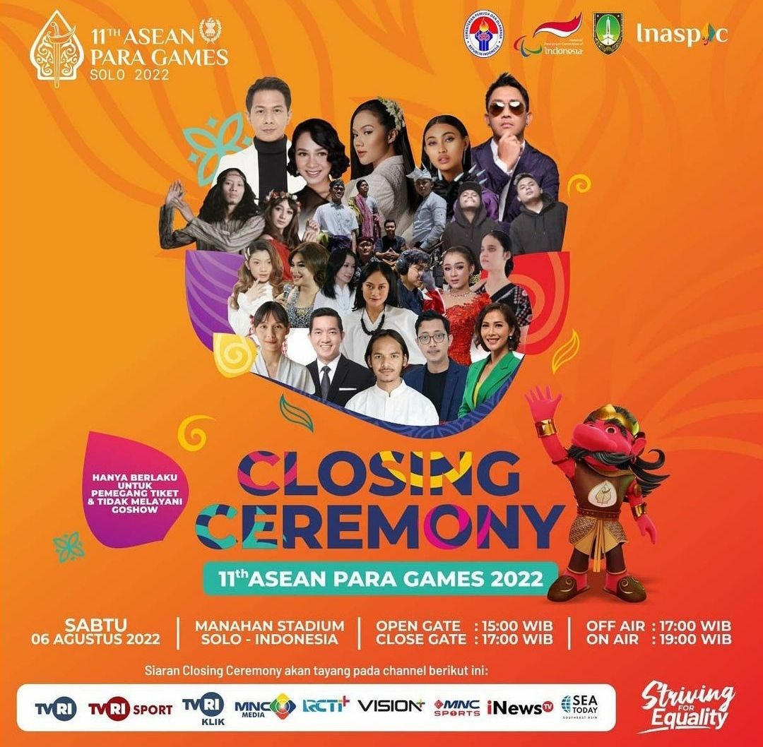 Jadwal Acara iNews Hari Ini, Sabtu 6 Agustus 2022, Closing ASEAN Para Games, Final Piala Presiden Bulutangkis