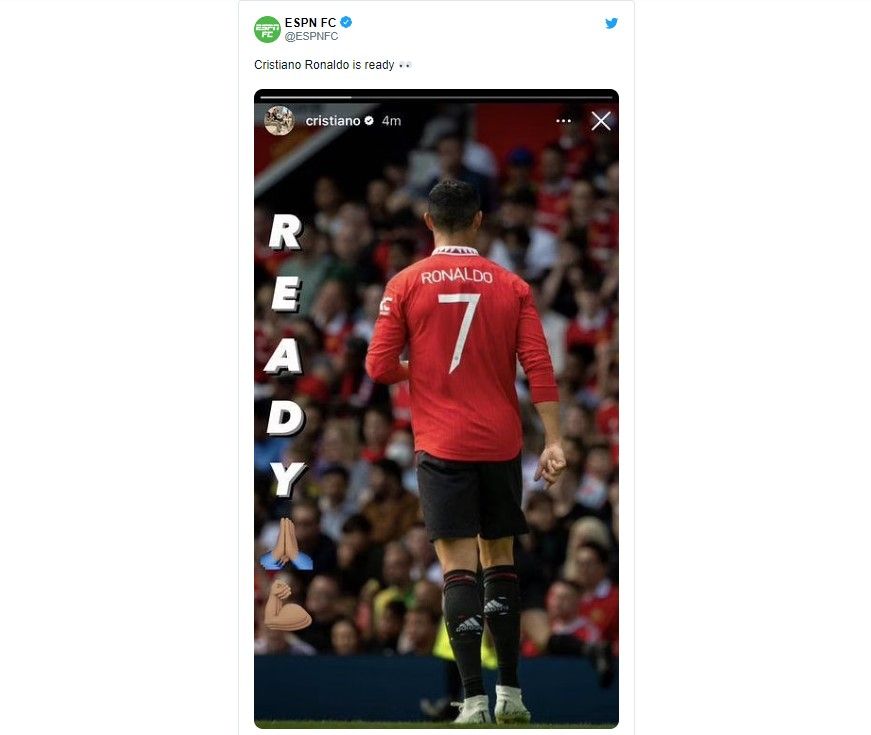Cristiano Ronaldo Lempar Sinyal bakal Main saat Manchester United vs Brighton! 