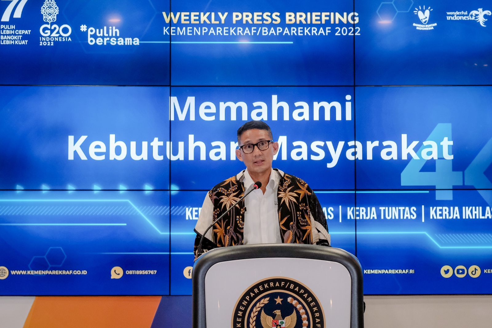 Menteri Pariwisata dan Ekonomi Kreatif, Sandiaga Uno