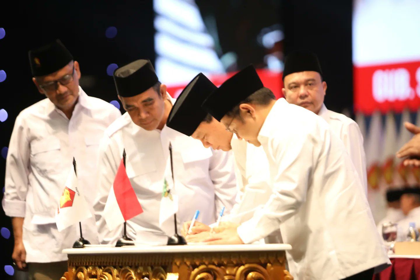 Prabowo dan Muhaimin Iskandar saat Penandatanganan piagam kerja sama Gerindra dan PKB