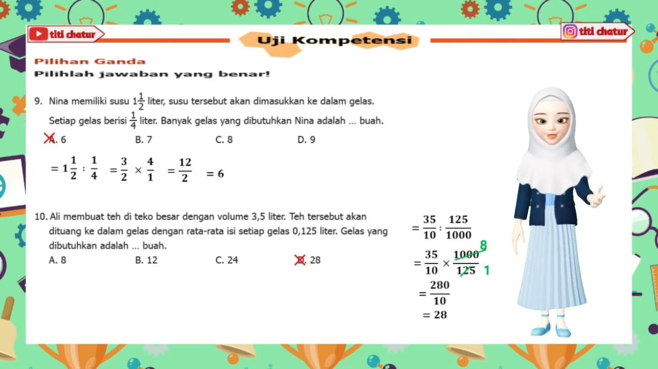 Kunci jawaban matematika dan penjelasan lengkap dari Buku Senang Belajar Matematika Kelas 5 SD pada halaman 43-44