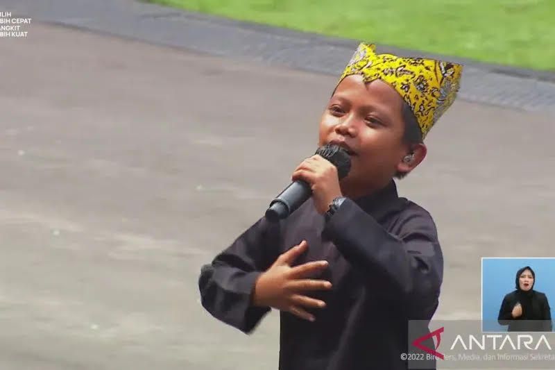 Farel Prayoga, penyanyi cilik asal Banyuwangi yang mendapat kehormatan menembangkan lagu ‘Ojo Dibandingke’ di Istana Merdeka pada Rabu 17 Agustus 2022