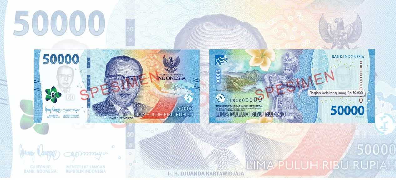 Uang kertas Rp50.000 yang baru