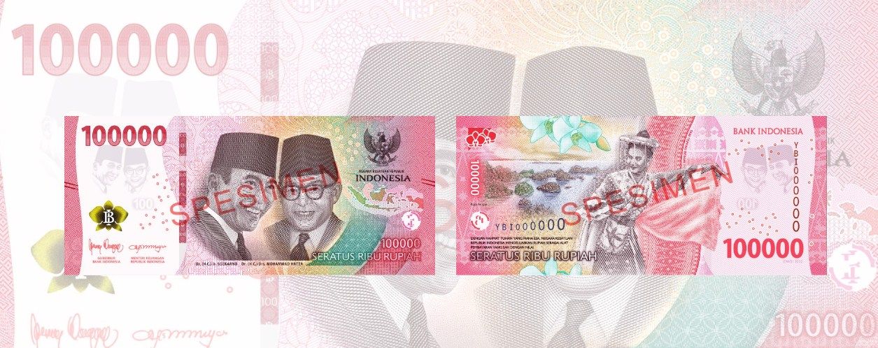 Uang kertas Rp100.000 yang baru