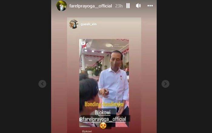 Momen Farel Prayoga saat gladi resik di hadapan Bapak Jokowi