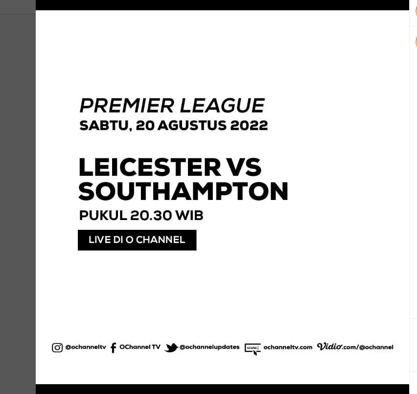 Jadwal Acara TV O Channel Sabtu, 20 Agustus 2022 Ada Live IBL 2022 Dan Premier League 2022-2023