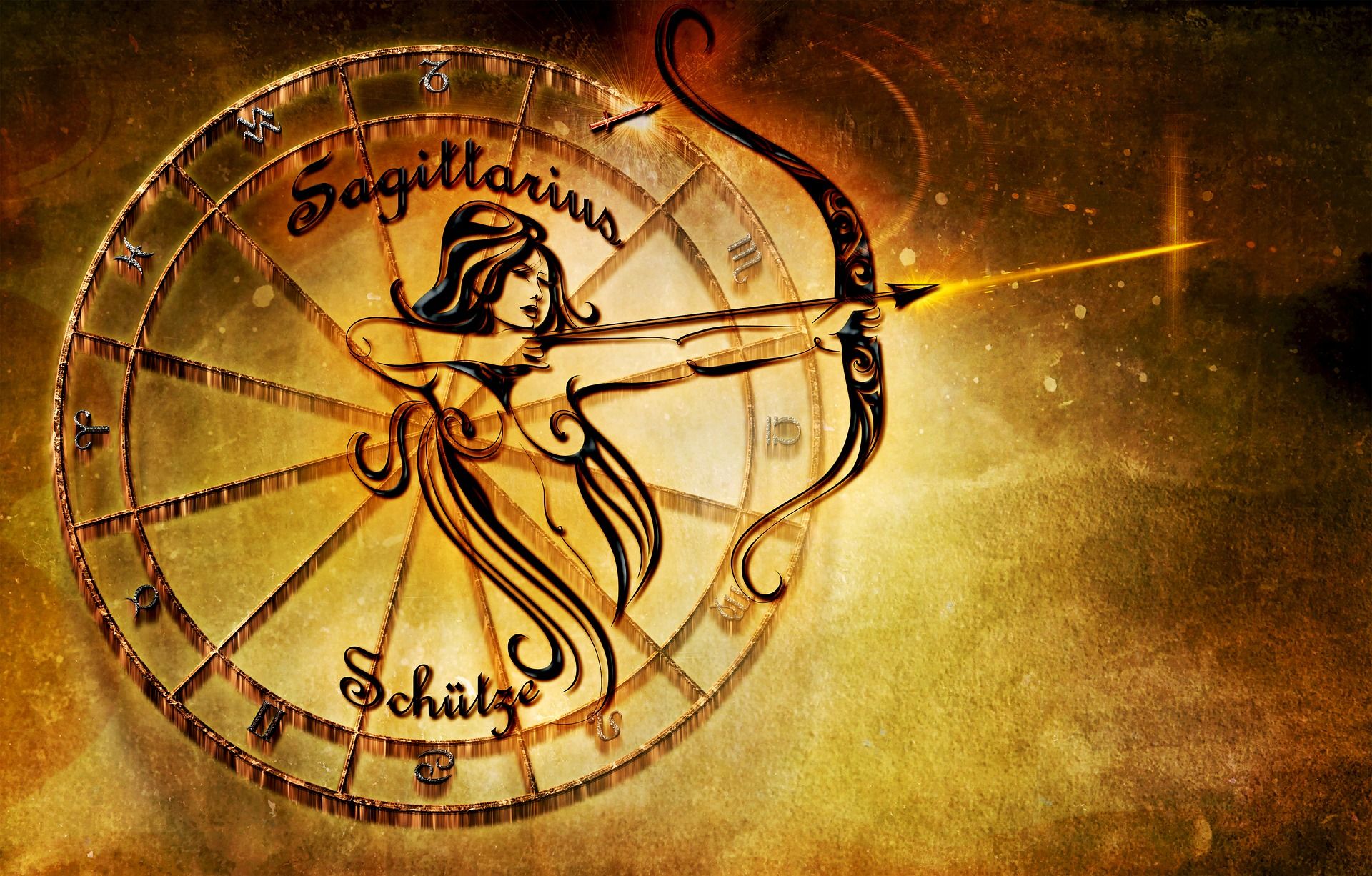 Ilustrasi zodiak Sagitarius.