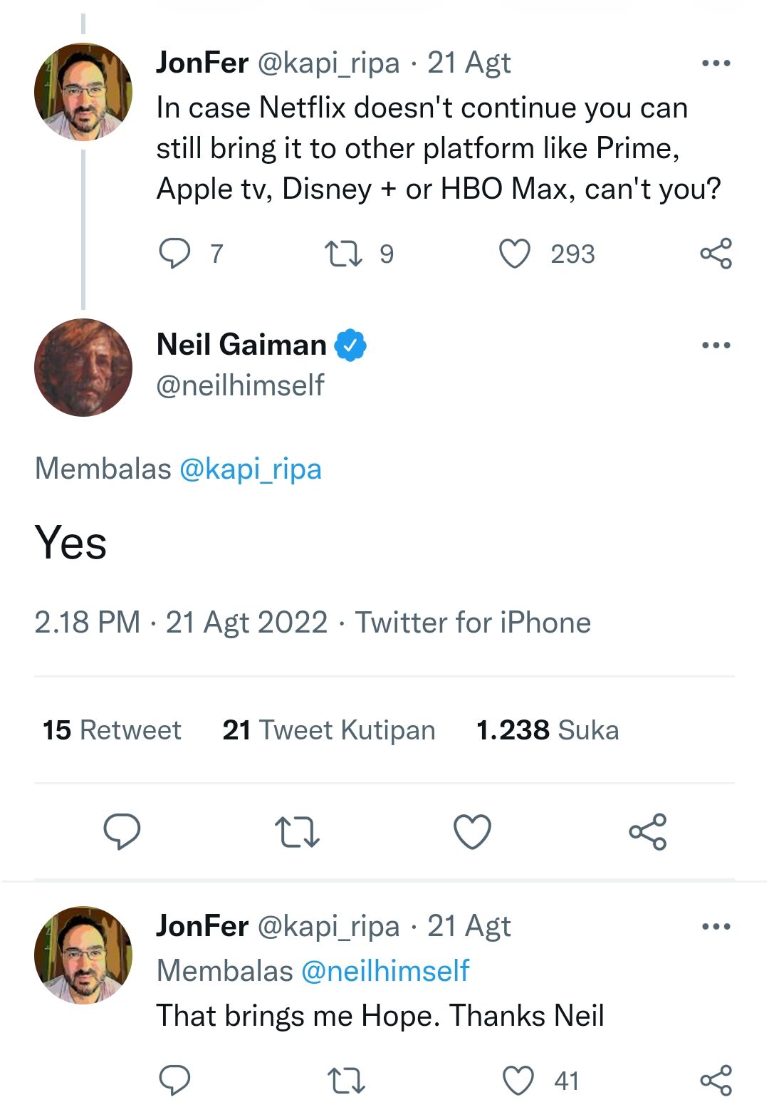 Ini kata Neil Gaiman soal kemungkinan jika serial The Sandman season 2 tidak berlanjut tanpa Netflix.*