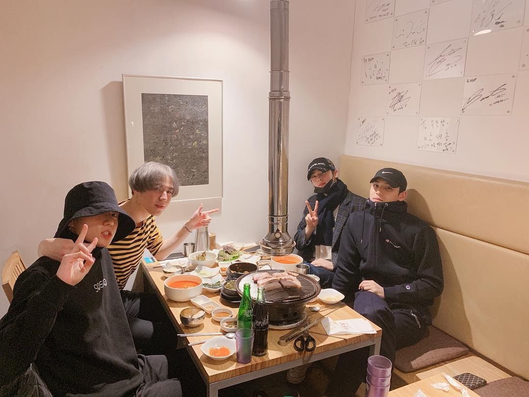 (Dari kiri ke kanan) Jungkook, Yugyeom, Cha Eunwoo, Mingyu | @min9yu_k/Instagram