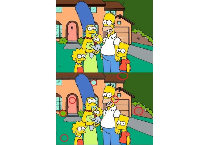 Letak tujuh perbedaan di gambar The Simpsons ini.*