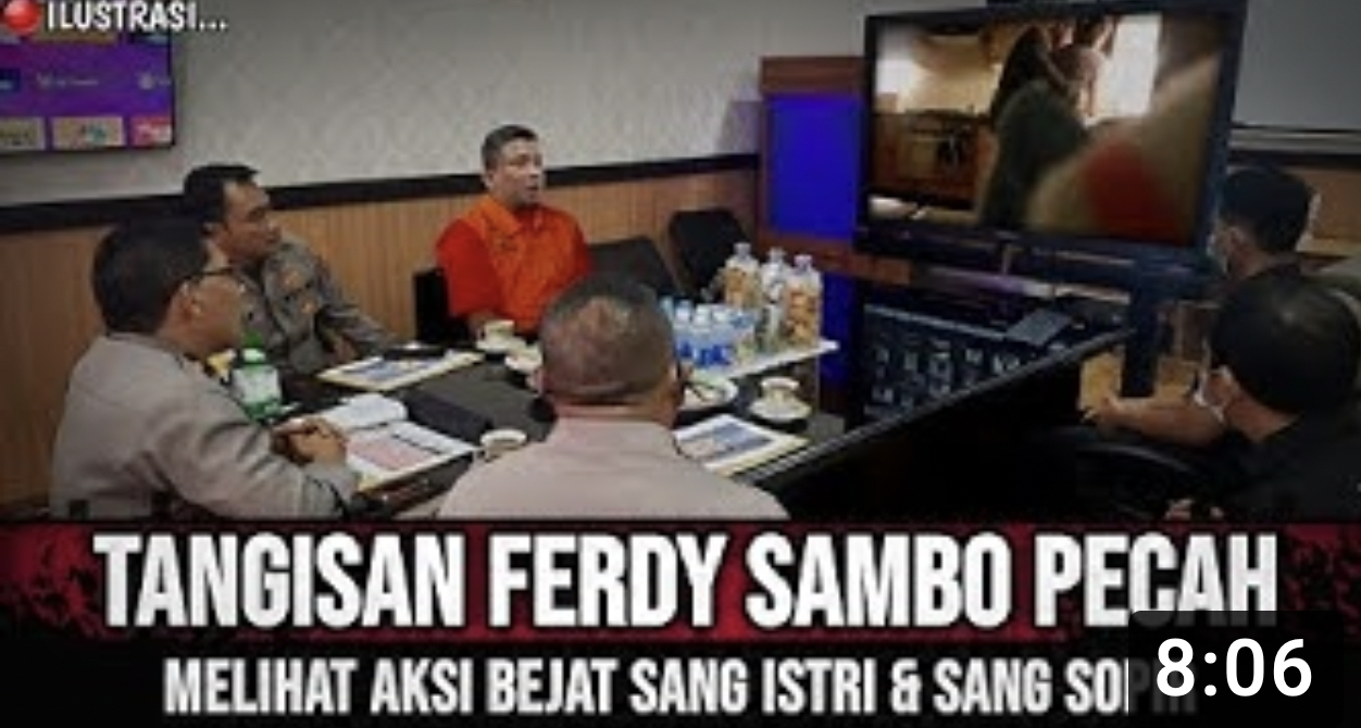Thumbnail video yang mengatakan tangisan Ferdy Sambo pecah lihat aksi bejat Putri Candrawathi dan Kuat Ma'ruf