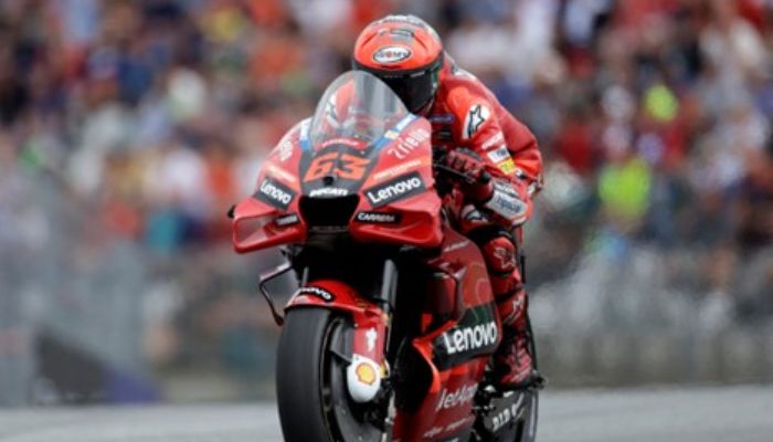 Pebalap Ducati, Francesco ‘Pecco’ Bagnaia, menjadi tercepat di Sprint Race MotoGP Portugal 2023.*