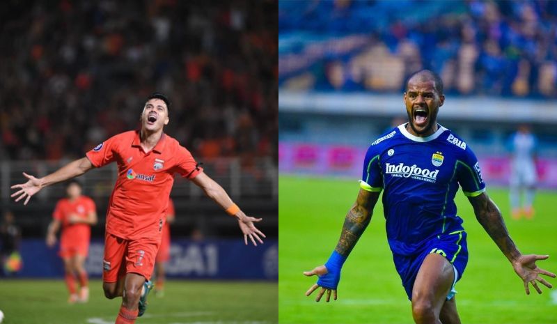 Penyerang Borneo FC Matheus Pato dan penyerang Persib Bandung David Da Silva masuk jajaran top skor teratas BRI Liga 1 sampai pekan ke-8 /Kolase foto Instagram.com/@matheuspato9/@daviddasilva14/