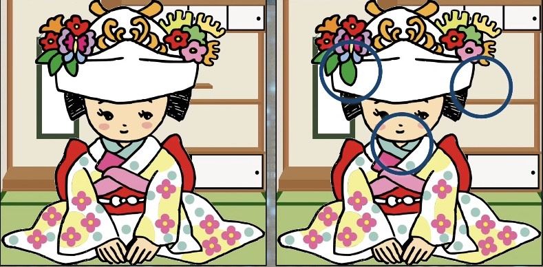 Inilah 3 perbedaan pada 2 gambar wanita Jepang yang lucu.