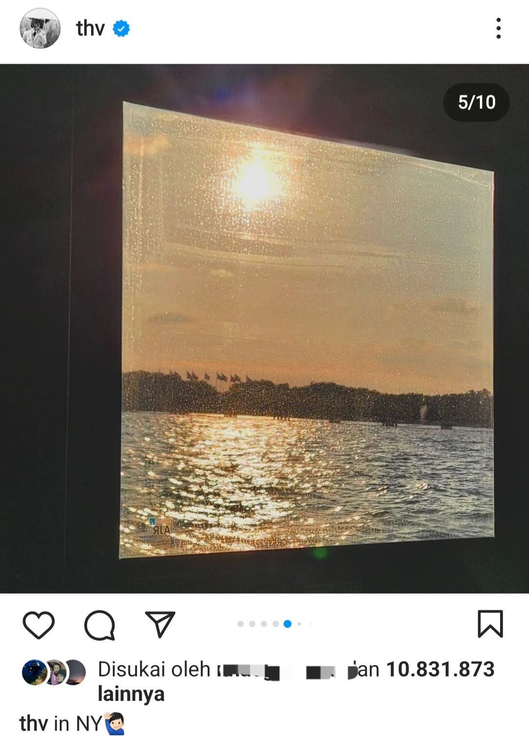 Postingan V BTS 6 September 2022./Instagram/@thv