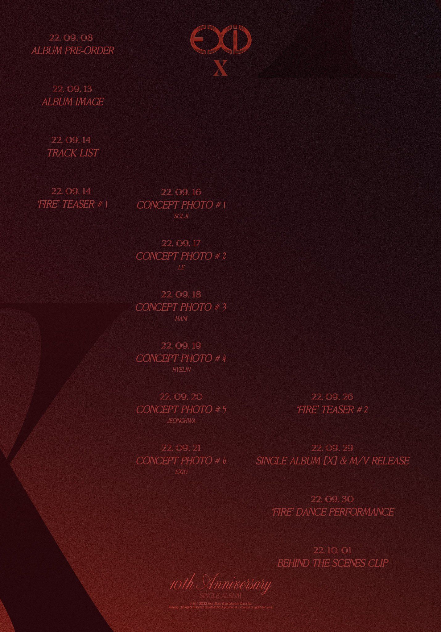 EXID comeback schedule rilis Single Album 'X'