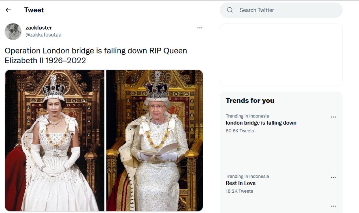 Penjelasan Arti London Bridge is Falling Down, Lagu yang dinyanyikan setelah Ratu Elizabeth II Meninggal Dunia 
