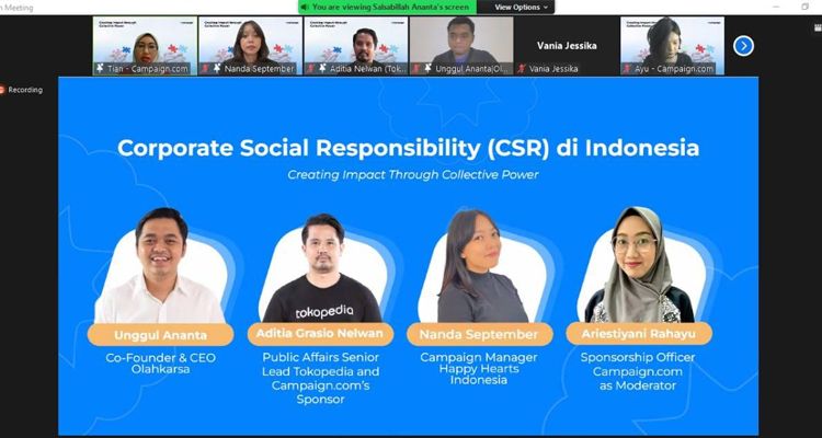Corporate Social Responsibility (CSR) di Indonesia; Creating Impact Through Collective Power” pada Jumat, 9 September 2022.