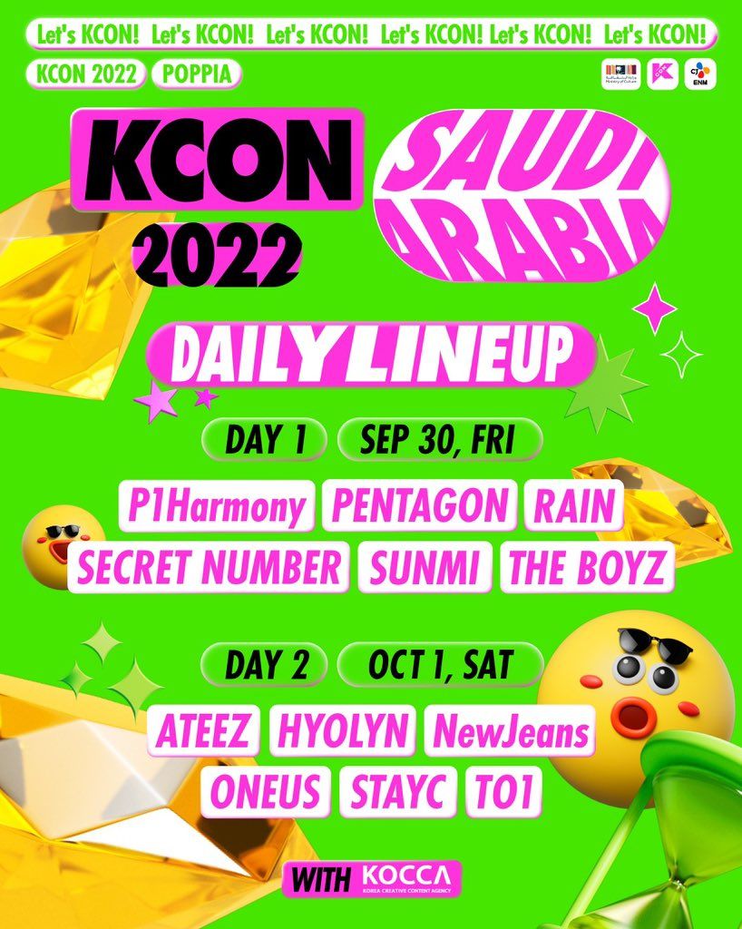 Lineup KCON 2022 Arab Saudi Bertabur Bintang, ATEEZ, THE BOYZ, NewJeans, Sunmi, Rain, SECRET NUMBER/