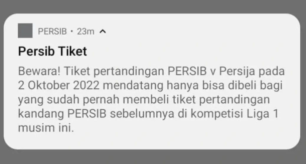 Penjelasan pembelian tiket pertandingan Persib vs Persija Jakarta di Stadion GBLA, Minggu 2 Oktober 2022 mendatang.
