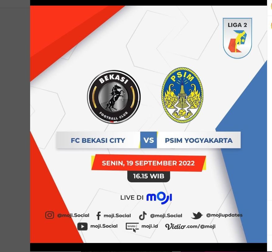 Jadwal Acara MOJI TV Senin, 19 September 2022 Ada Live Liga 2, VNL Dan Premier League Weekly Review