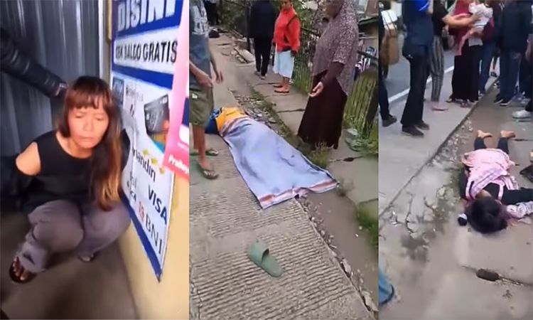 Sadis. Wanita gila tusuk dua orang perempuan di atas angkot hingga bersimbah darah di Sumedang Jawa Barat