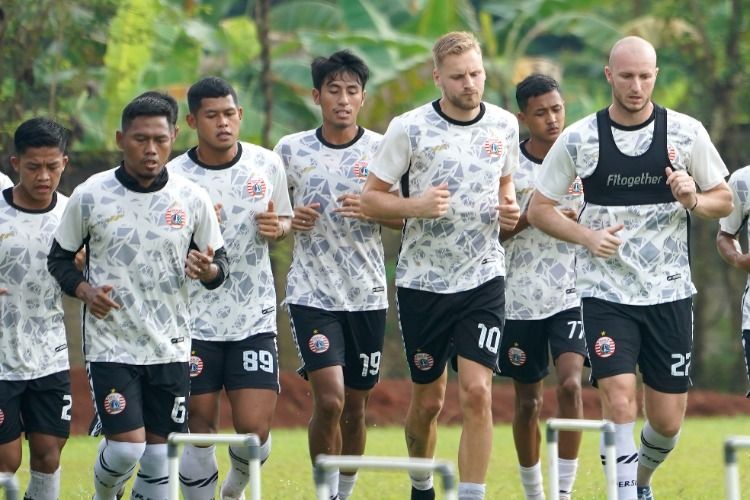 Situasi latihan pemain Persija Jakarta, Jumat 23 September 2022.