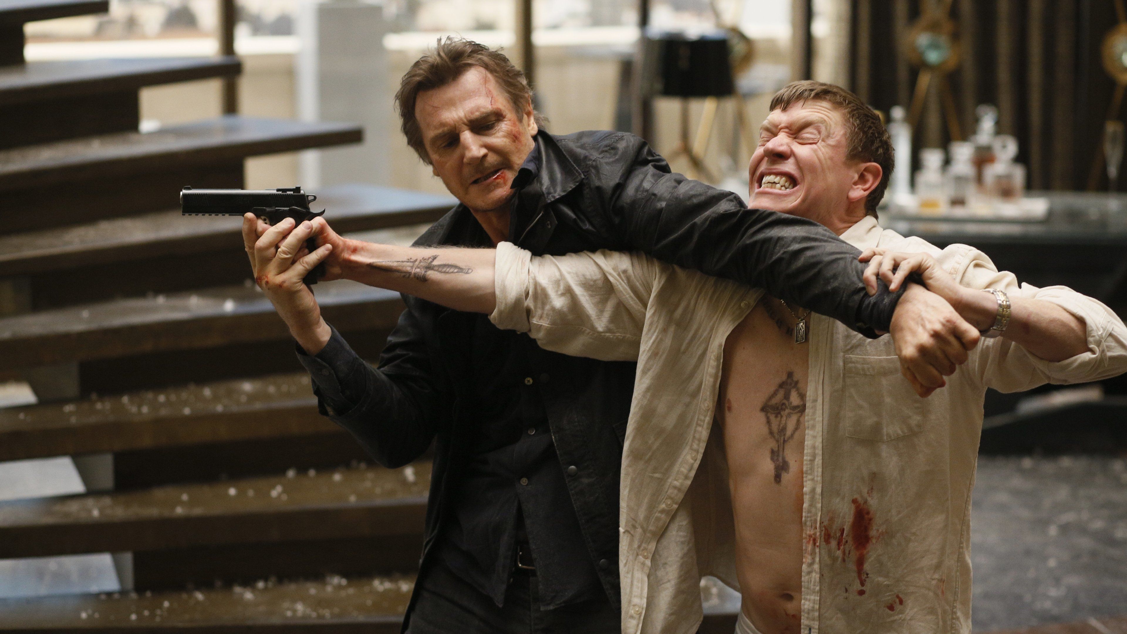 Liam Neeson as Bryan Mills in Taken.