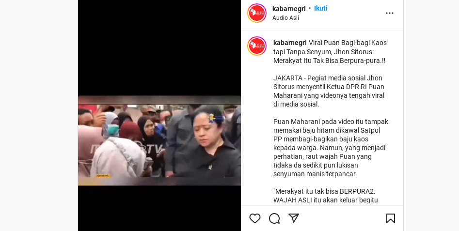 Viral Video Puan Maharani Bagi-Bagi Kaos di Pasar Sambil Cemberut