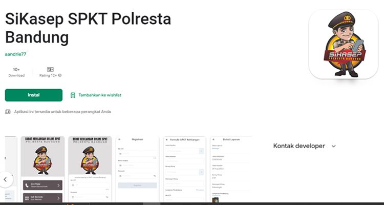 Aplikasi Sikasep SPKT Polresta Bandung