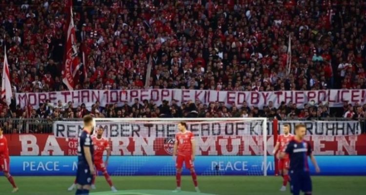 Fans Bayern Munchen mengirimkan pesan untuk kepolisian Indonesia dalam tragedi Kanjuruhan.   