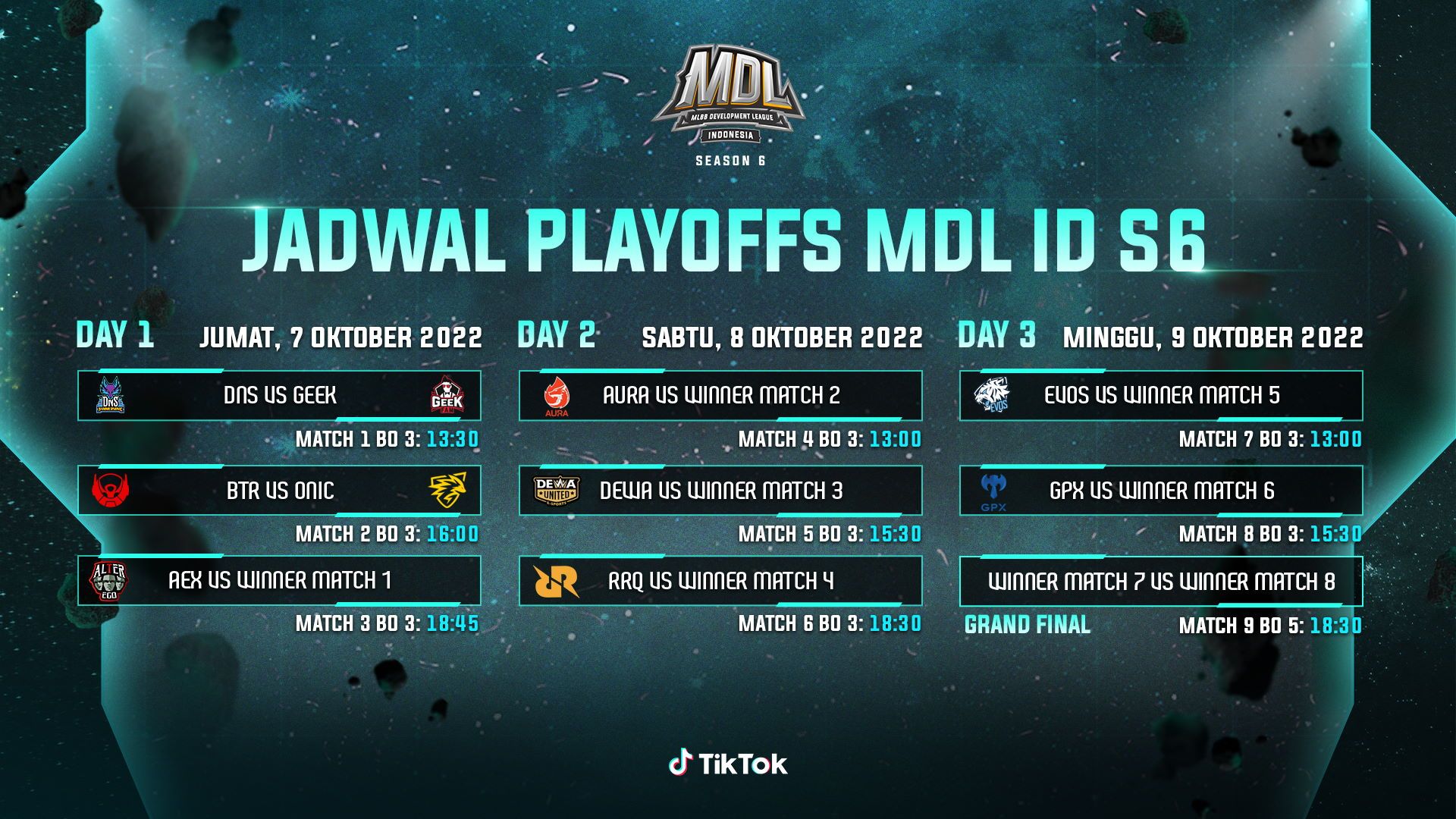 Jadwal playoff MDL Season 6 serta link live streaming dan cara menonton