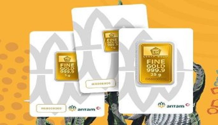 Harga emas Antam pada hari ini Sabtu 28 Januari 2023, Rp1.029.000 per gram di Butik Logam Mulia atau turun Rp1.000.