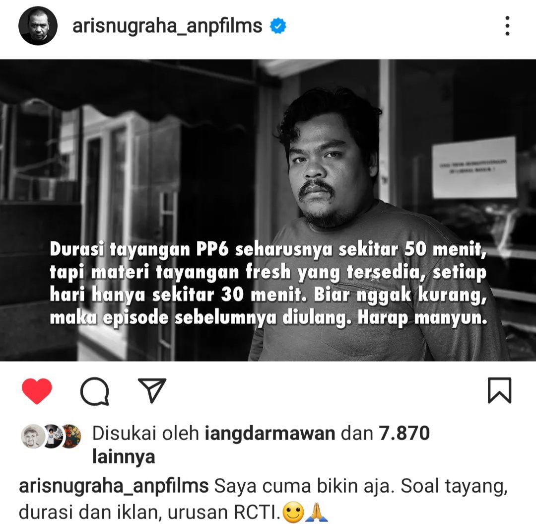 Terkait durasi yang relatif pendek dalam setiap episode Preman Pensiun 6 yang banyak dikeluhkan oleh pemirsa setianya, sang sutradara, Aris Nugraha menjelaskan dalam unggahan di akun Instagramnya.    