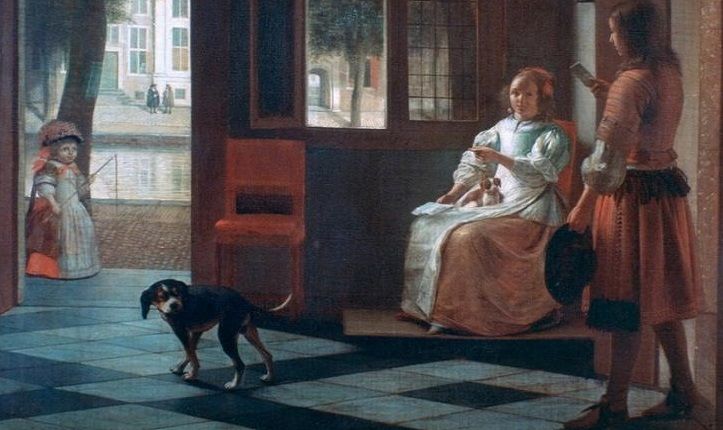 Lukisan karya Pieter De Hooch memperlihatkan seorang wanita memegang iPhone pada 350 tahun yang lalu.*  
