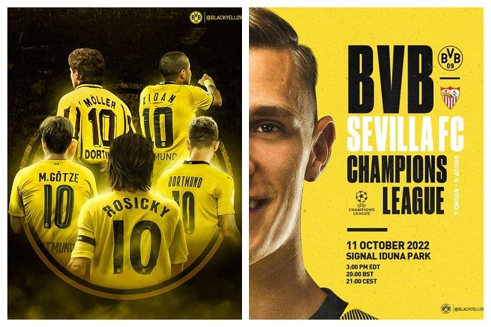 Link live streaming Borussia Dortmund vs Sevilla Liga Champions 2022 malam ini Rabu, 12 Oktober 2022 jadwal tayang dan TV Online mana.