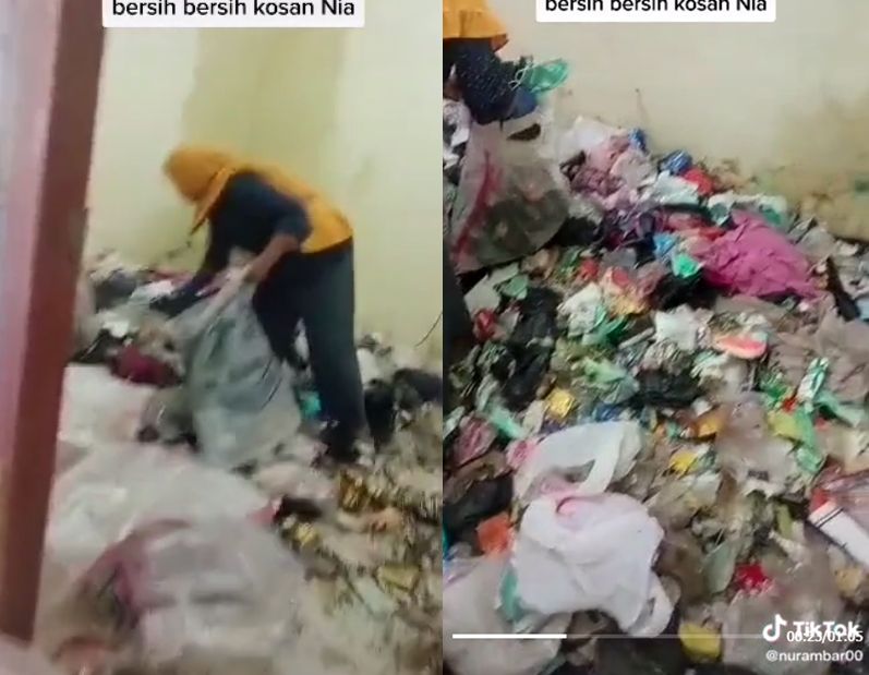 Kondisi Kamar Kos Penuh Tumpukkan Sampah Viral Disebu