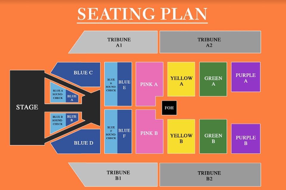Seating plan atau denah tempat duduk untuk memudahkan kamu memilih kategori tiket yang akan dibeli.