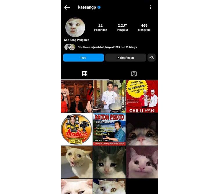 Profil akun Instagram Kaesang Pangarep.