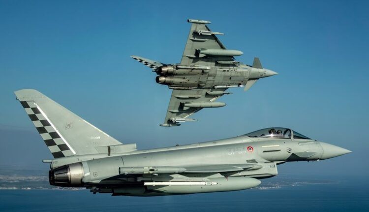 Ilustrasi Jet tempur Eurofighter Typhoon yang hanya akan diberikan saat perang berakhir