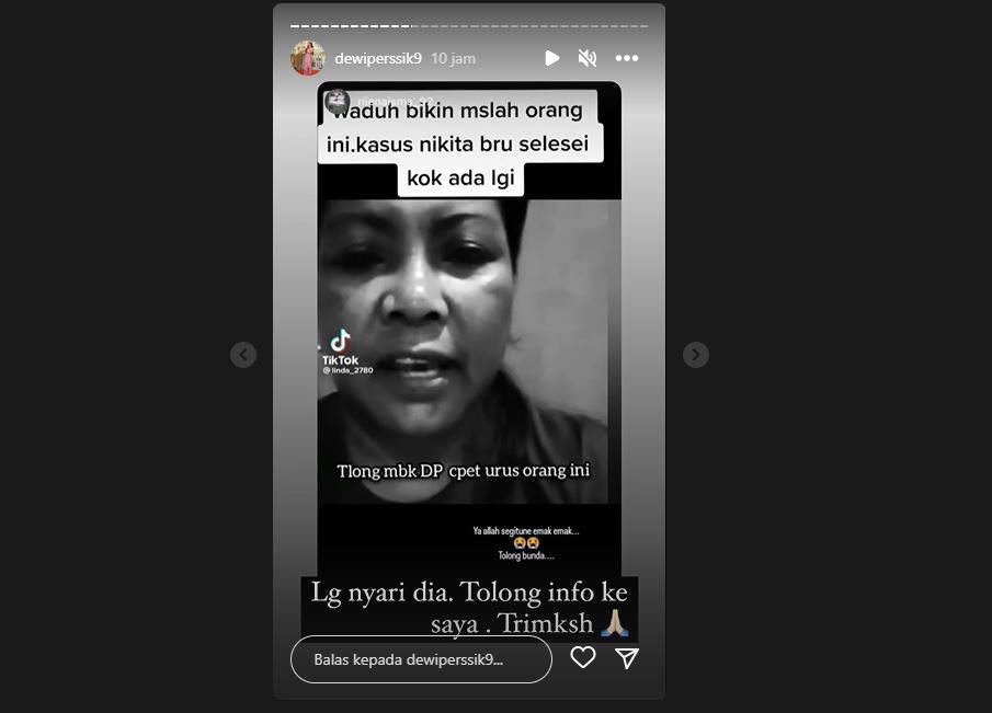 Dewi Persik geram lantaran dihina dengan sebutan 'mbalon' (pelacur) oleh seorang perempuan yang diduga fans dari Lesty Kejora dan Rizky Billar di video TikTok