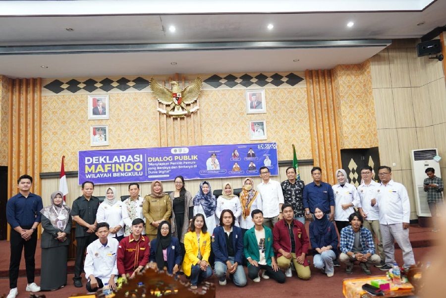 Masyarakat Antifitnah Indonesia (Mafindo) menyelenggarakan Dialog Publik “Menyiapkan Pemilih Pemula yang Berdaya dan Berkarya di Dunia Digital” pada hari Kamis, 1 November 2022, 07.30 WIB bertempat di Gedung Pola Provinsi Bengkulu  Bengkulu.