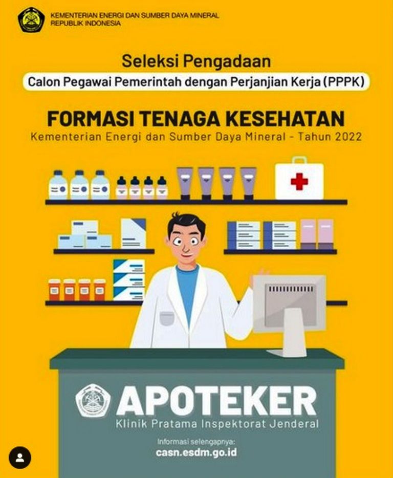 Kementerian ESDM sedang membuka lowongan pekerjaan sebagai Pegawai Pemerintah dengan Perjanjian Kerja (PPPK) 2022.