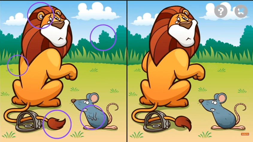 Tes Fokus : Temukan Empat Perbedaan Gambar Singa dengan Tikus Cerdik Jika Memang Mata Anda Normal